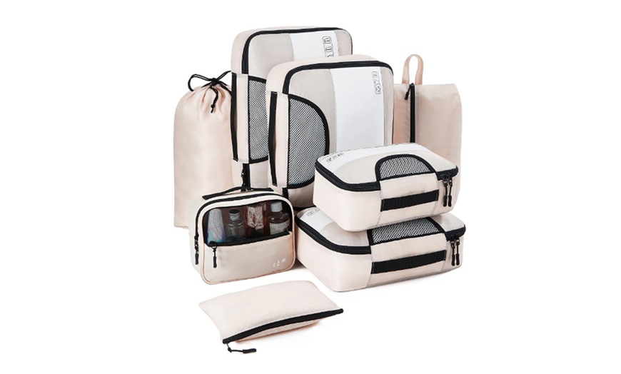 Image 5: 8-Piece Suitcase Compression Packing Cubes