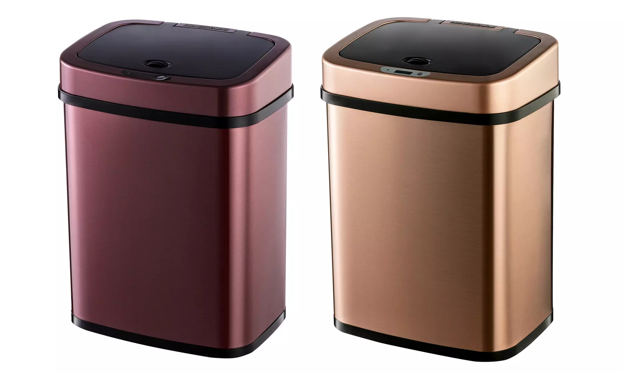 Nine Stars 3.2 Gallon Stainless Steel Motion Sensor Trash Can (Gold or Burgundy) - Primary Image
