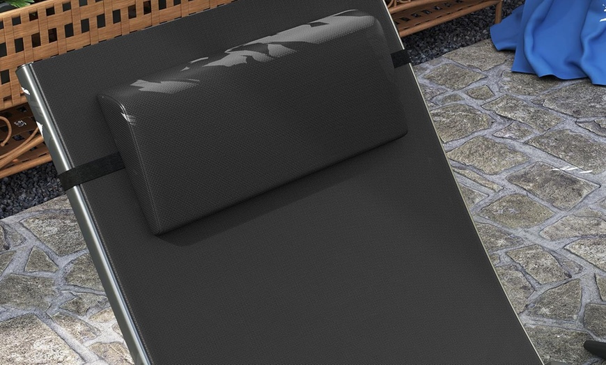 Image 13: Outsunny Set of Two Adjustable Back Sun Loungers 