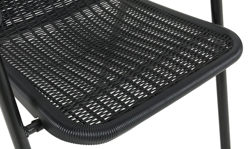 Image 14: Garden Rippled Tempered Glass Table Set