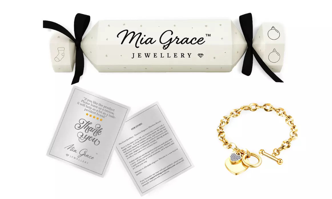 Heart Toggle Bracelet with 25 Crystals from Swarovski - Christmas Gift Packaging