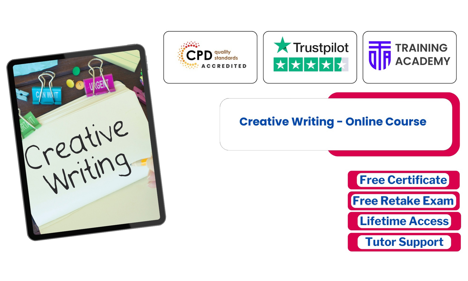 Creative Writing Online Course or Lifetime Membership to 2000+ Courses