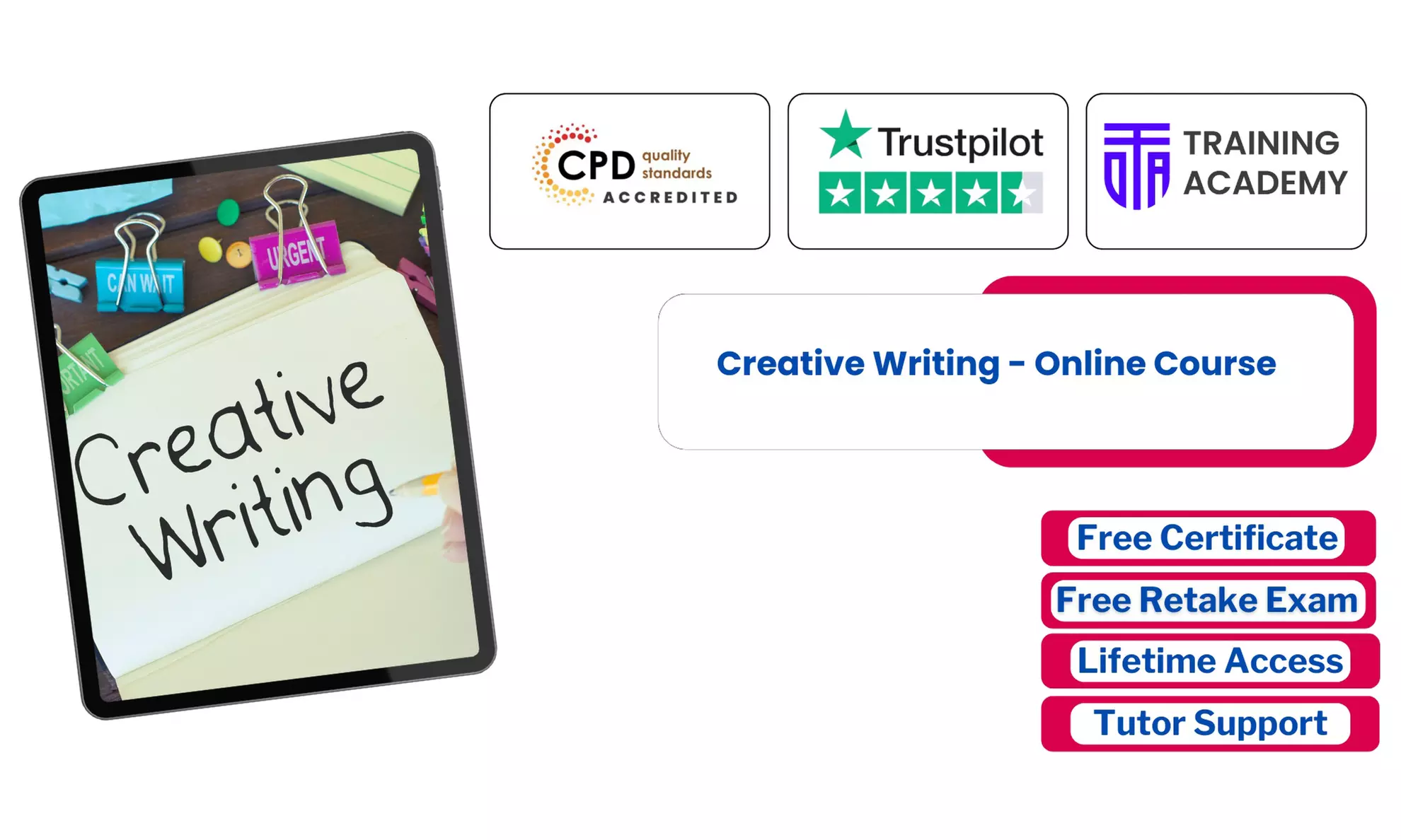 Up to 63% Off on Creative Writing Course or Lifetime Membership to 2000+ Courses @ Online Training Academy - Primary Image