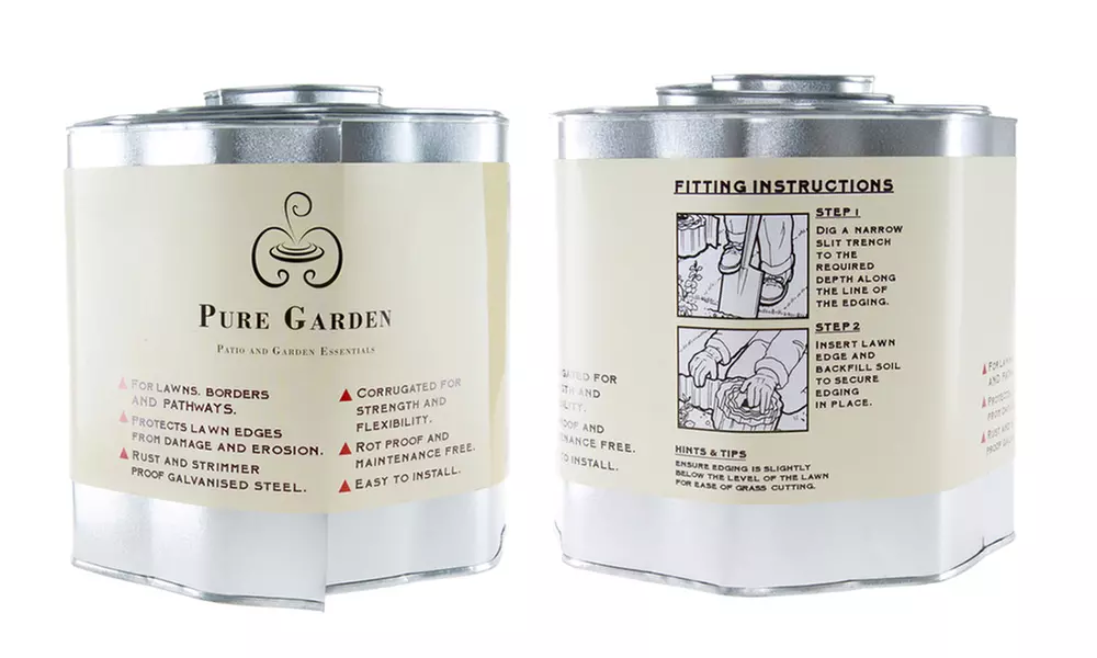 Galvanized Steel Lawn Edging Landscape, Plant, and Garden Border - Second Medium