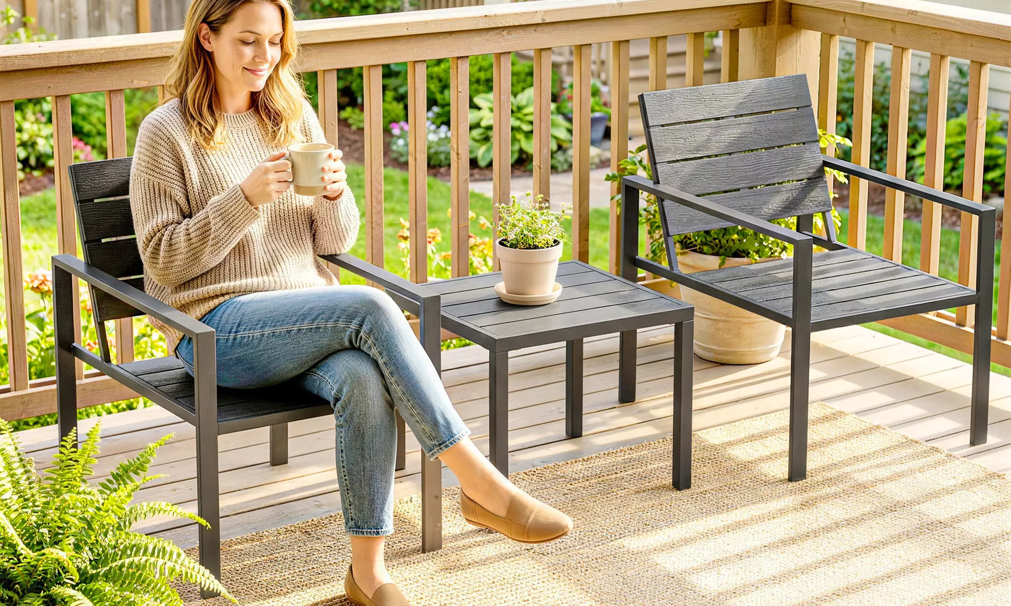 Outsunny Three Pieces Garden Bistro Set