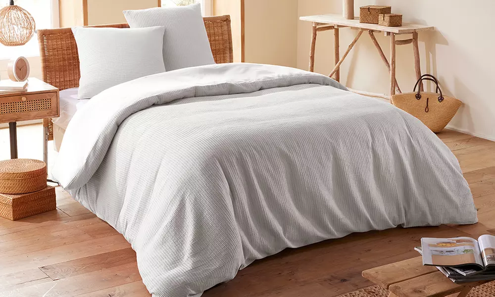 Honingraat katoenen dekbedovertrek set