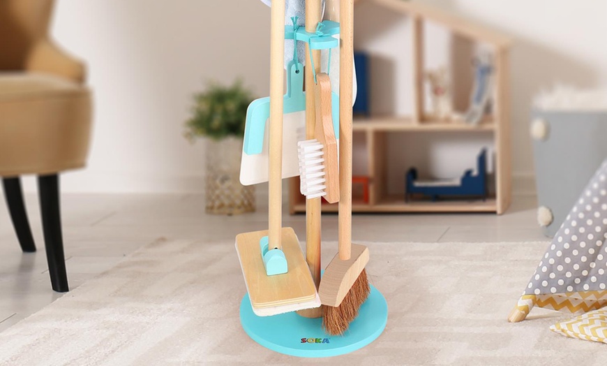 Image 3: Lelin Wooden Cleaning Set Toy for Kids