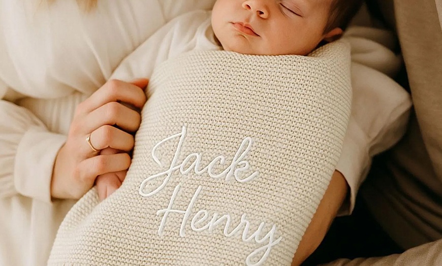 Image 3: 1 ou 2 couvertures brodées personnalisées pour bébé