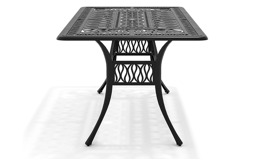 Image 41: Garden Outdoor Cast Aluminum Vintage Bistro Table 