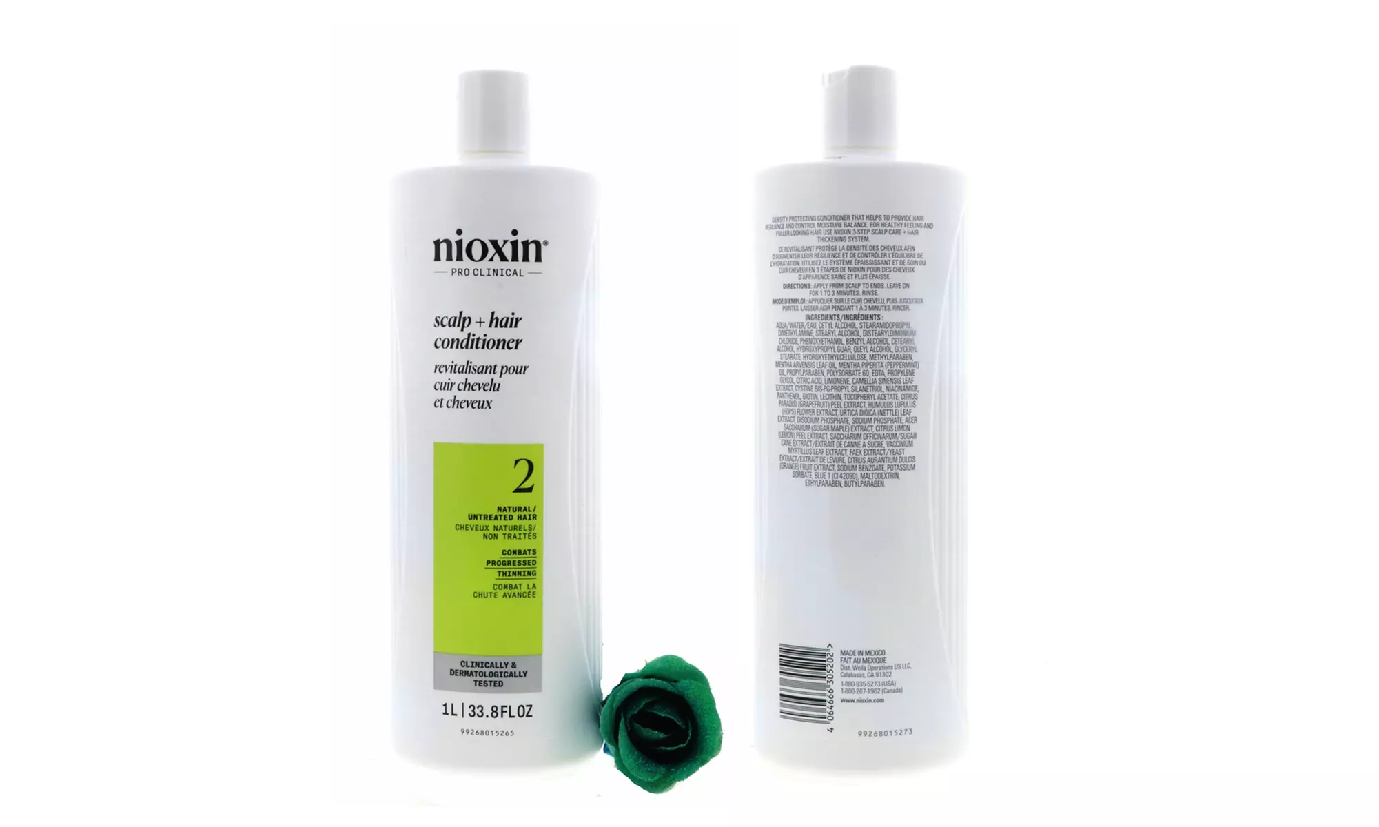 Nioxin Cleanser Shampoo and Scalp Therapy Conditioner Liter 33.8 oz Set Combo