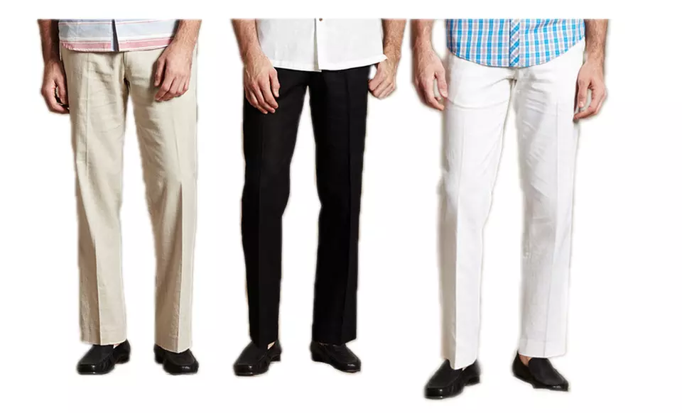 Michael Brandon Men's Flat-Front Linen and Classic Pants. Multiple Colors. Free Returns. | Brought to You by ideeli  - Primary Image