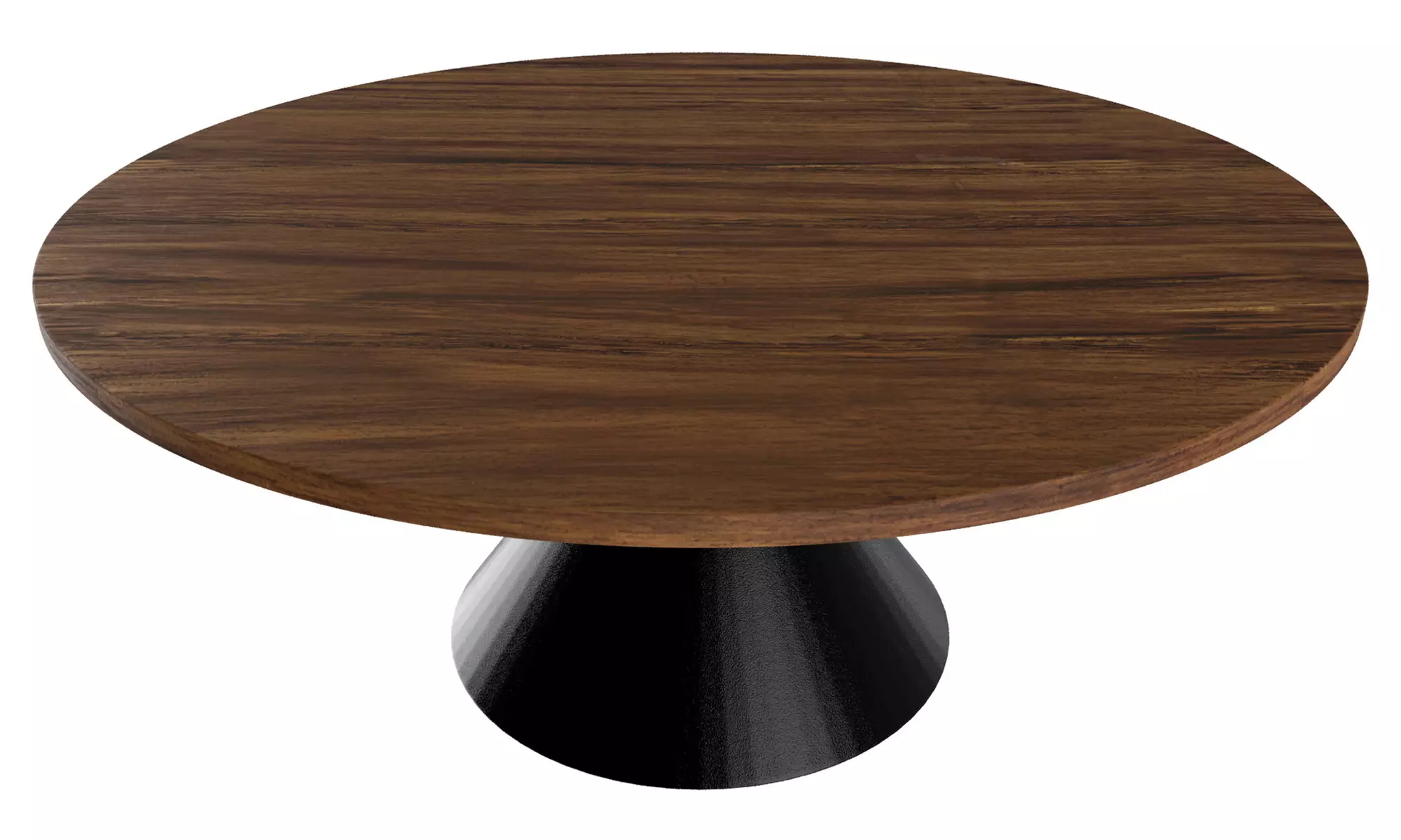 Tavolo rotondo con base a doppio cono