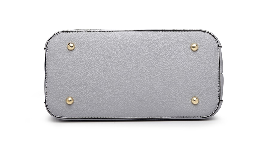 Image 8: PU Leather Texture Design Women's Handbag and Purse Set