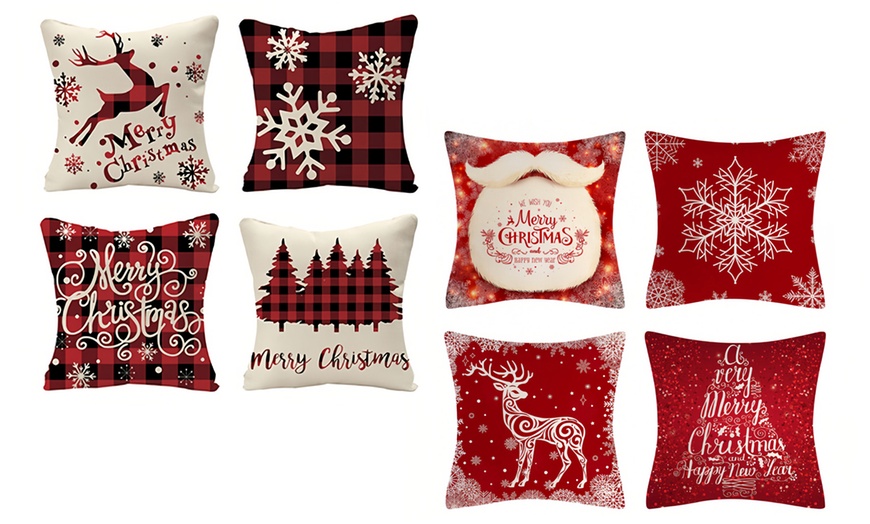 Image 1: Christmas Themed Cushion Covers 