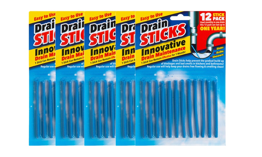 Image 10: 12 Packs of Drain Cleaner Sticks, Odour Control and Maintenance