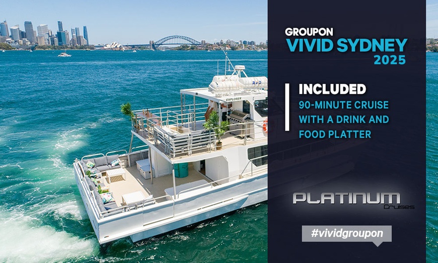 Image 1: Sip, Sail & See the Light: 90-Min Vivid Cruise w/Drink for Child/Adult