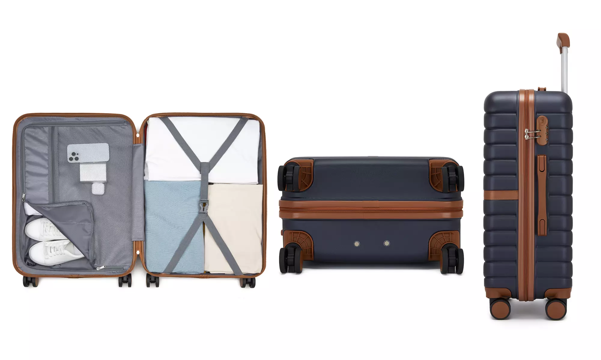 Valise ou set 3 valises en ABS et PC avec design rayé Kono