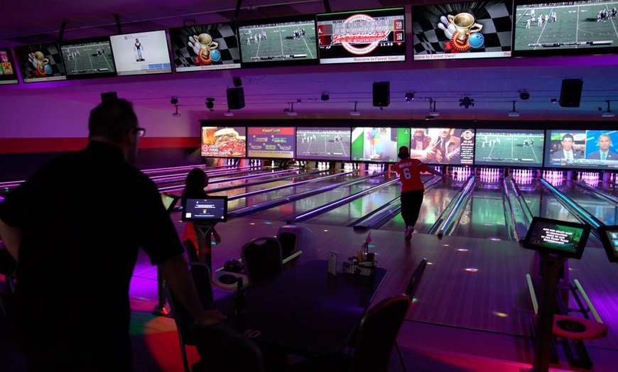 Image 1: 1 or 2-Hour Lane & Shoe Rental for Up To 5 People at Forest View Lanes