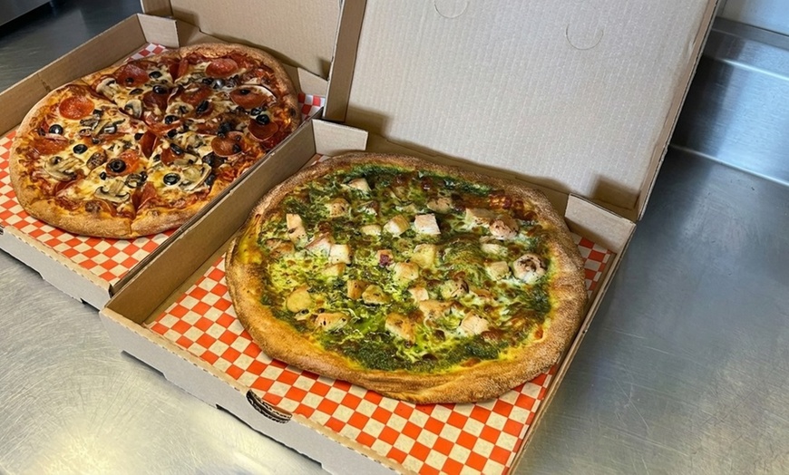 Image 2: Large Pizzas & Buffalo Wings for Dine-In or Takeout