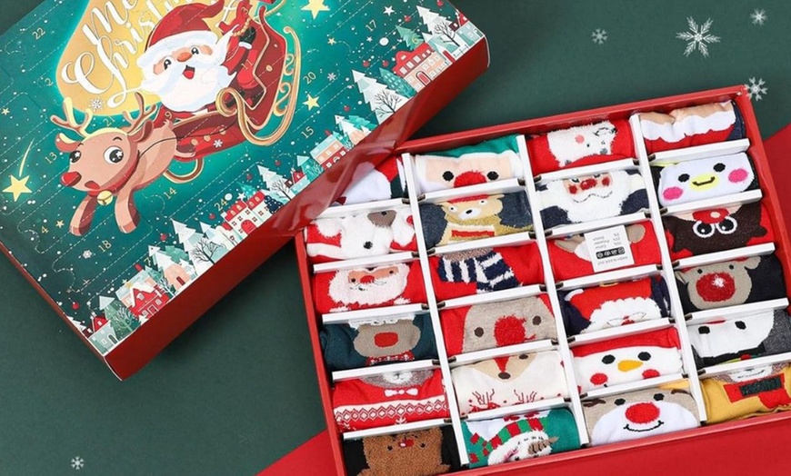 Image 1: Christmas Colourful Socks Advent Calendar