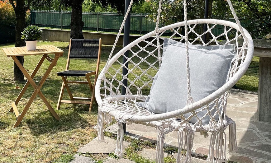 Image 1: Chaise suspendue en corde macramé 