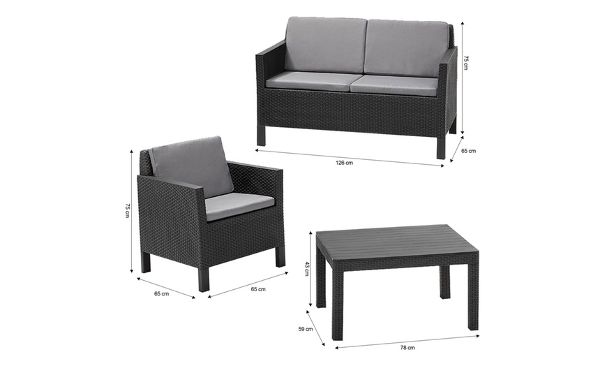 Image 5: Keter Chicago 4 Seater Garden Patio Lounger Set