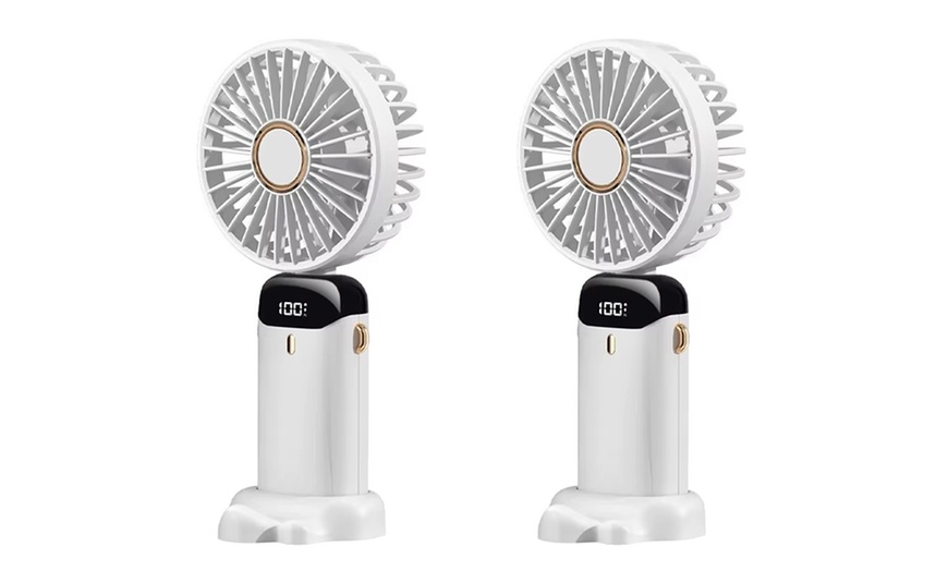 Image 6: One or Two Portable USB Handheld Fans with Five Speed Settings