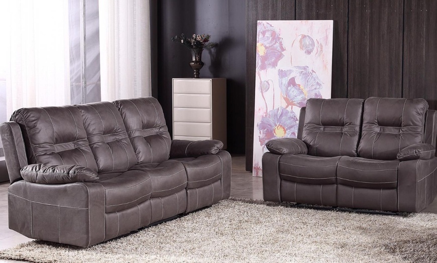 Image 2: Three- and Two-Seater Sofa Set