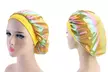 Women Satin Night Sleep Cap Hair Bonnet Hat Silk Head Cover Wide Elastic Band - Second Medium