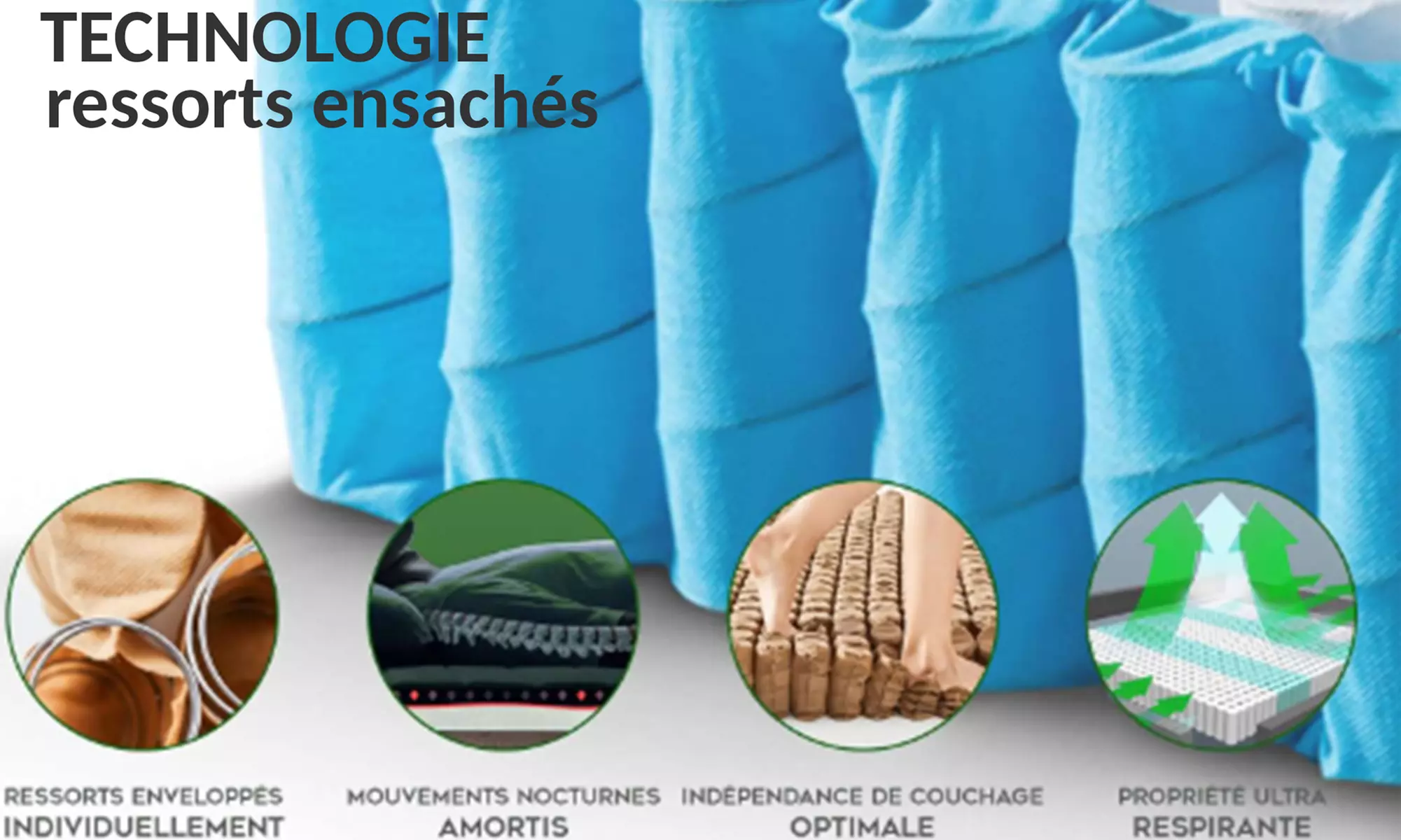 Perle-Matratze: Memory-Schaum, Taschenfedern und Latex, 27 cm