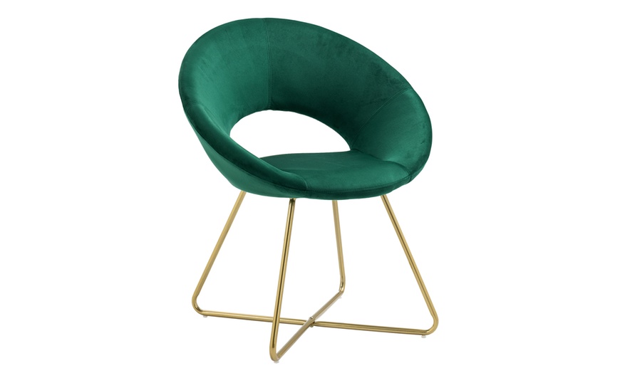 Image 6: Ronde velours fauteuil 'Grace'