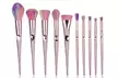 1 ou 2 sets de 10 pinceaux de maquillage Rose Gold effet chromé - Second Medium