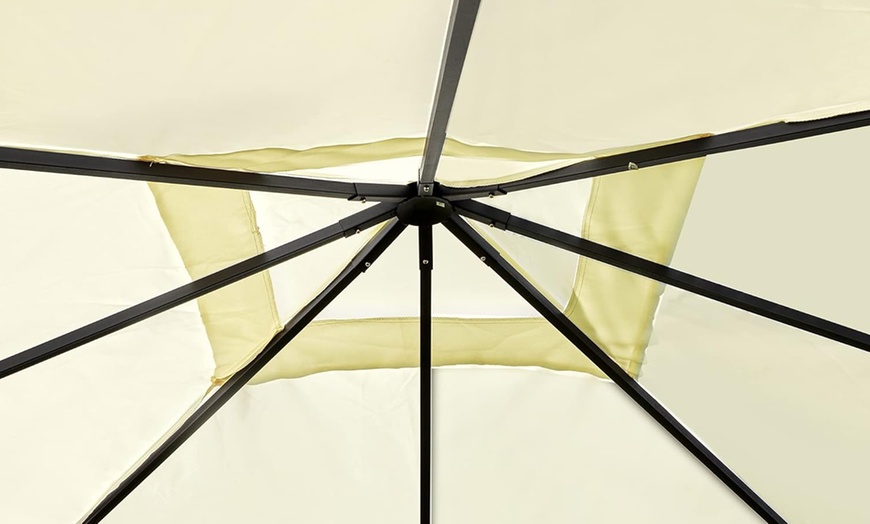 Image 2: Outsunny Portable Steel Garden Gazebo 3m x 3m
