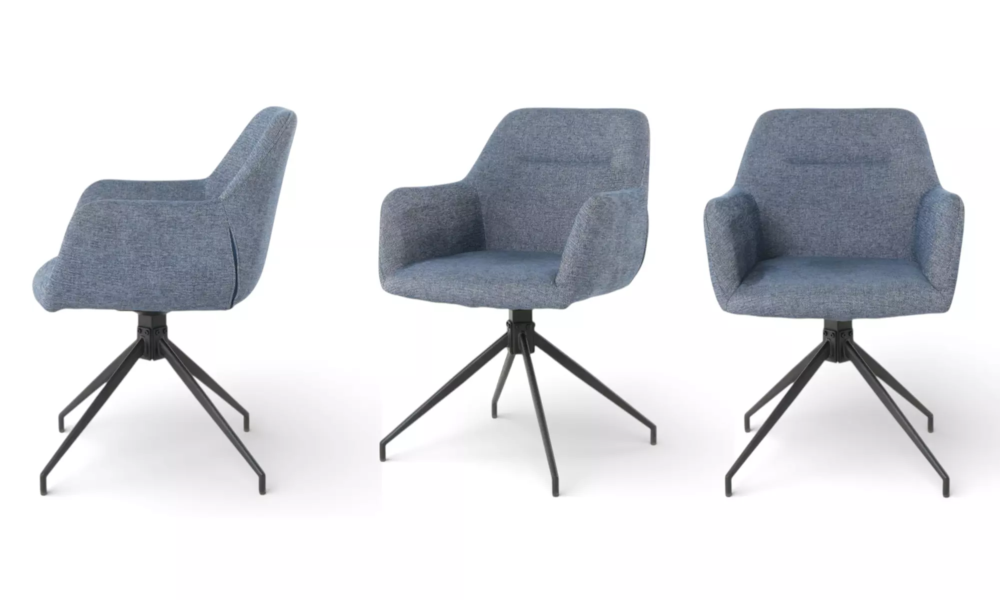 Lot de 2 chaises pivotantes "Morini" en tissu