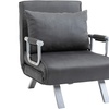 Image 3: HomCom Single Sofa Bed Chair/ Convertible Sleeper Chair