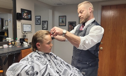 Haircut neckshave and beardtrim - The Barbers Den In Sandy