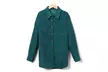 Women Loose Casual Corduroy Button Down Shirts Long Sleeve Blouses Tops - Second Medium