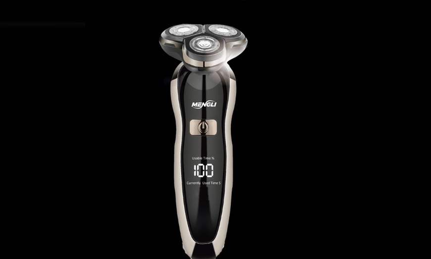 Image 3: One or Two Wet and Dry Wireless Electric Shavers in Blue and Silver