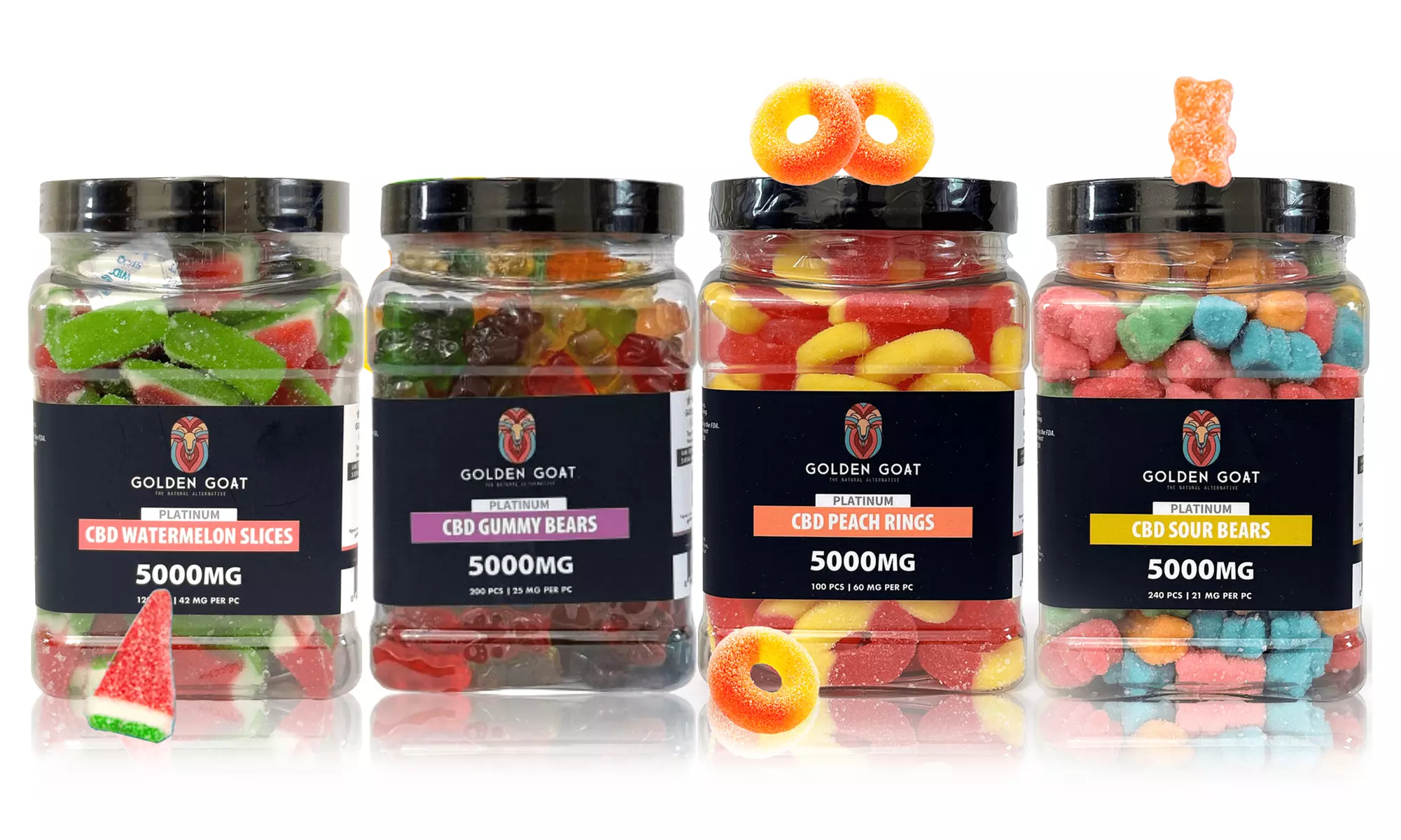 CBD 5000MG MEGA Gummy Collection by Golden Goat