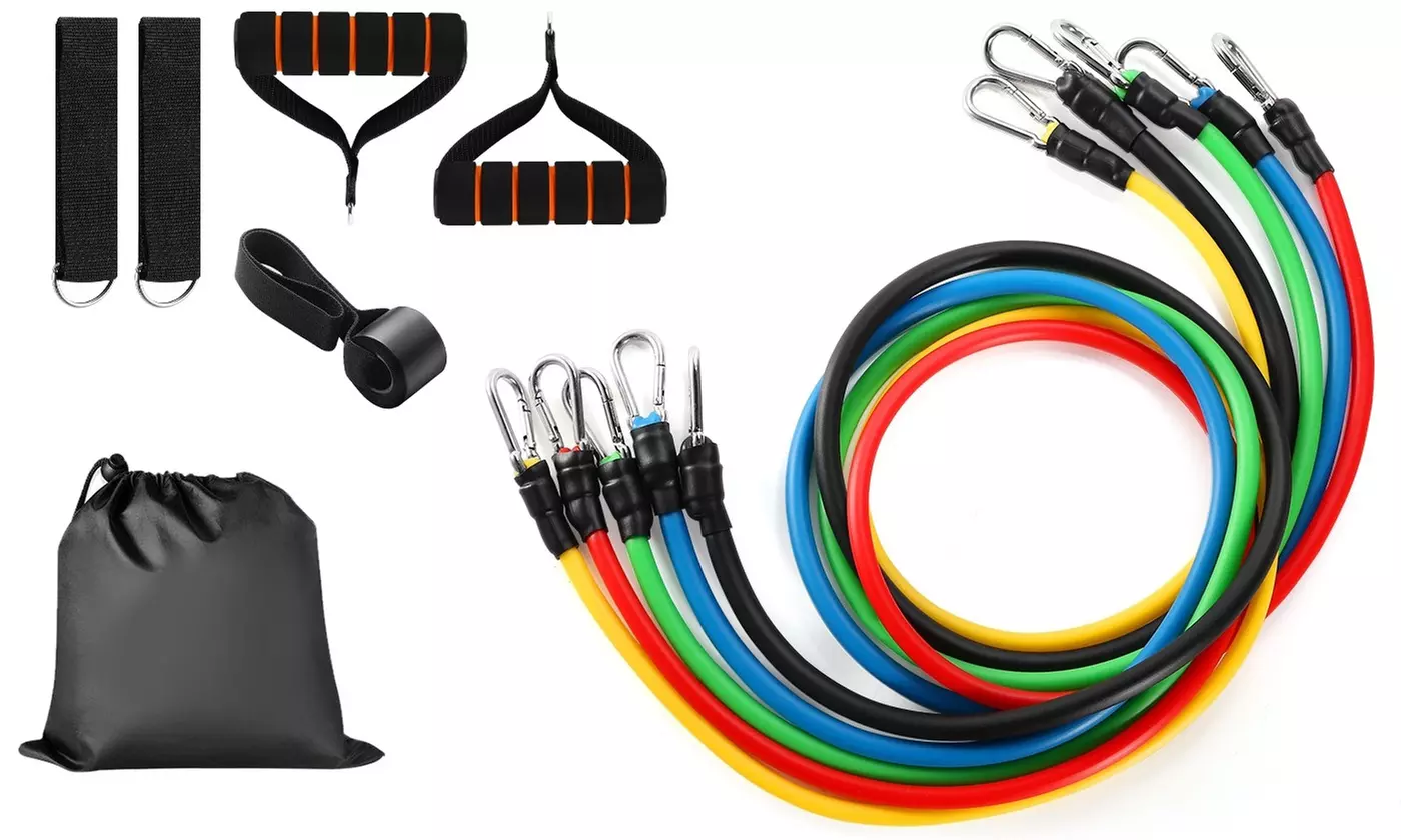 iMounTEK Resistance Bands Exercise Set Fitness Workout Tube Bands (11-Piece)
