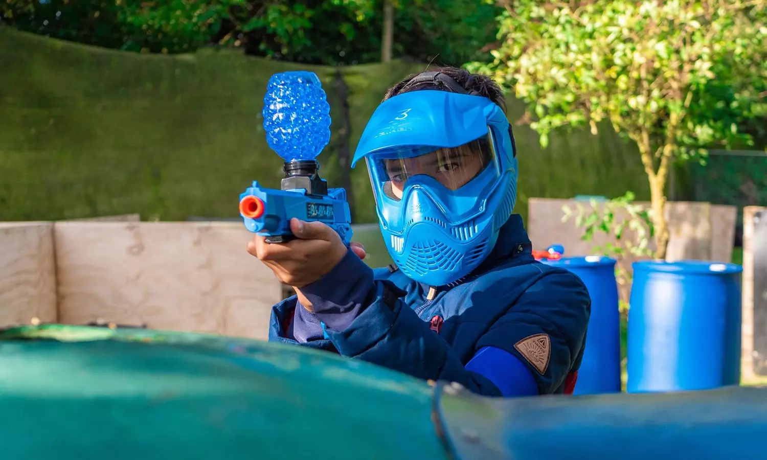 Partida de Gel Ball para 1, 2 o 4 personas con marcadoras electrónicas