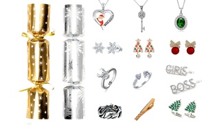 Six or Twelve Christmas Crackers with Jewellery and Accessories