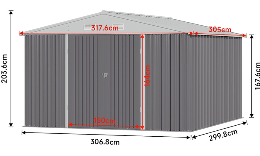 Image 13: Galvanised Metal Storage Shed