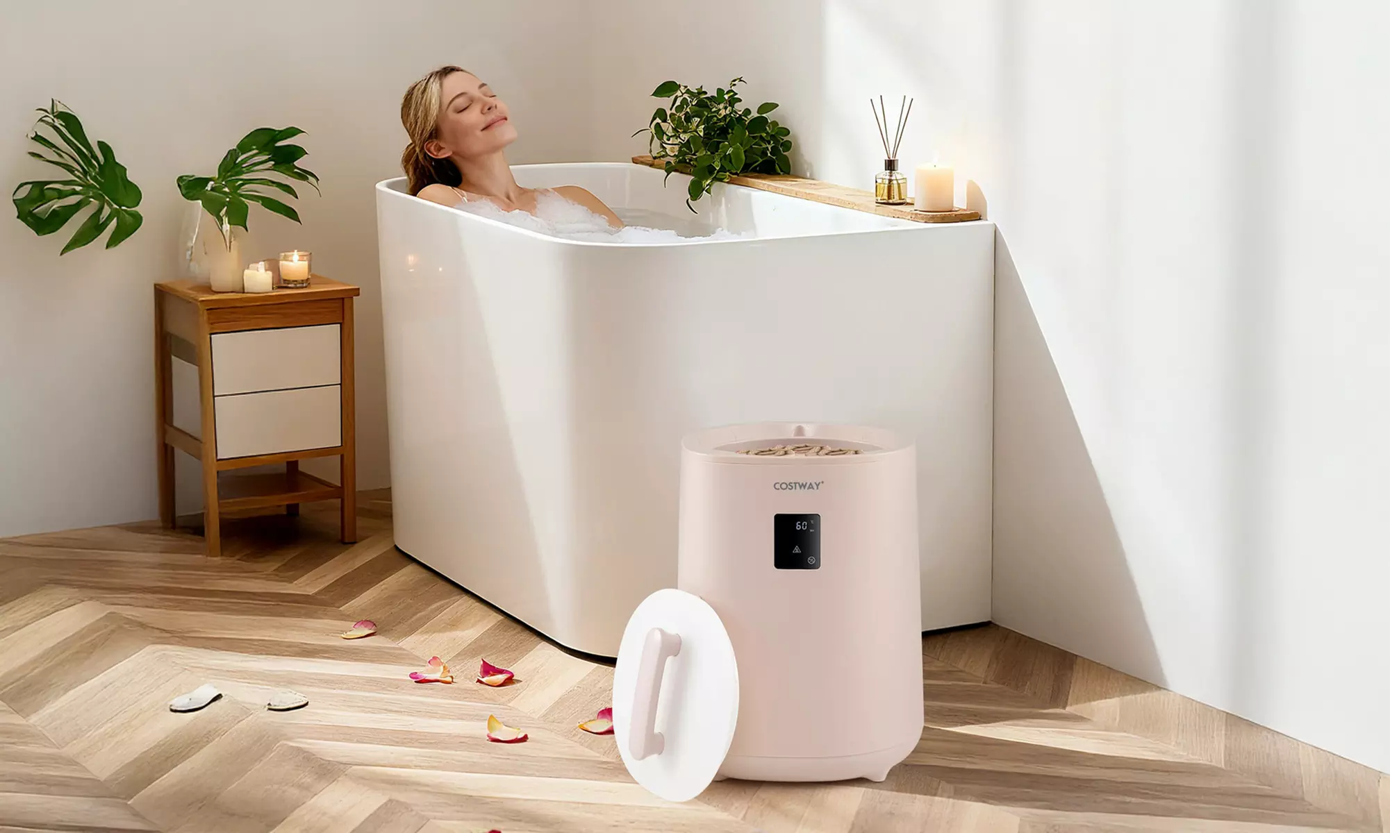 Costway 18 L Towel Warmer for Bathroom Luxury Towel Heater with LED Display