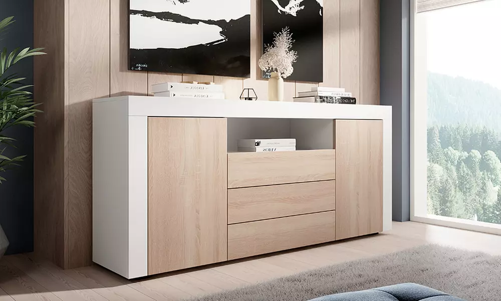 Credenza Yanis con 3 cassetti e 2 ante