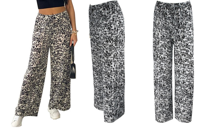 Image 12: Animal Prints Wide Leg Palazzo Trousers