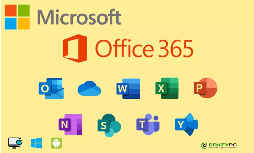Image 2: Microsoft Office 365 Account for PC/Mac/Tablet–5 Devices-100GB Storage
