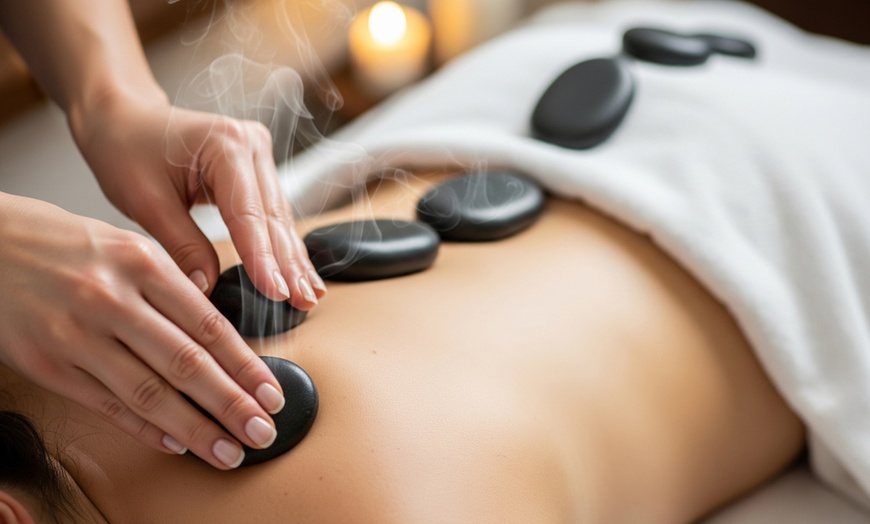 Image 3: 30, 45 or 60-Min Hot Stone Massage with Organic Oil or 75-Min Package