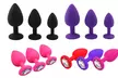 3pcs/set Silicone Jeweled Anal Plugs Large Medium Mini Plated Stopper Beads - Second Medium