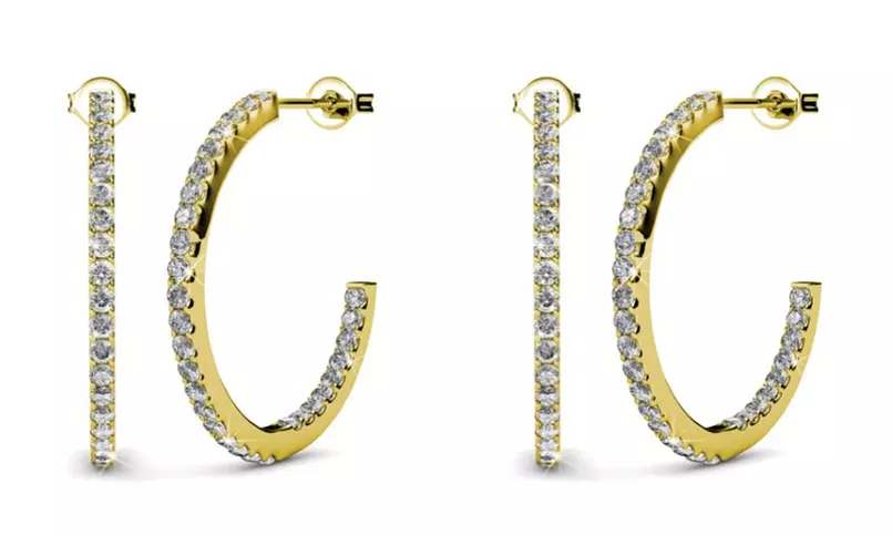 1x, 2x oder 3x Damen-Ohrringe mit österreichischen Kristallen